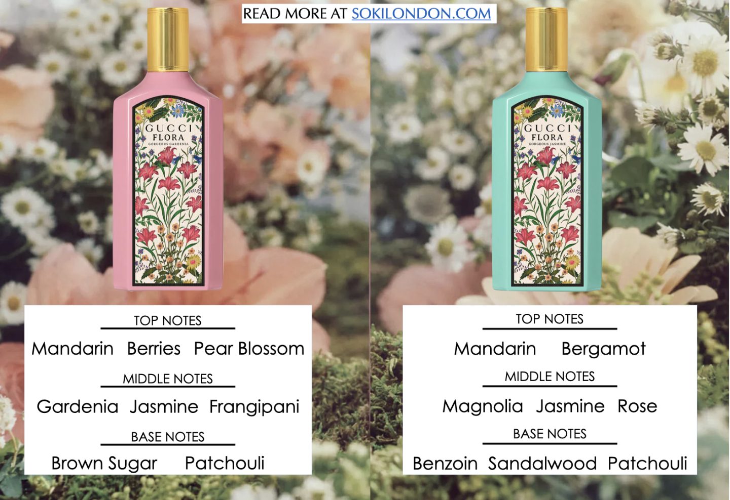 Gucci Flora Gorgeous Gardenia проти чудового жасмину