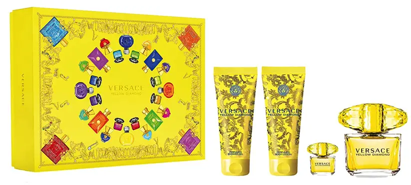 Set de regalo de diamantes amarillos de Versace