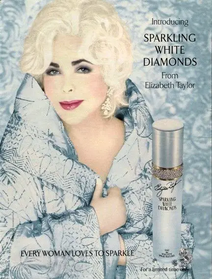 Elizabeth Taylor funklende hvide diamanter
